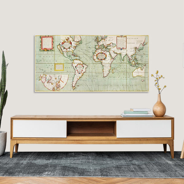 Quadro Stampa su Tela con Telaio in Legno Samuel Thornton - Nova and accuratissima totius terrarum