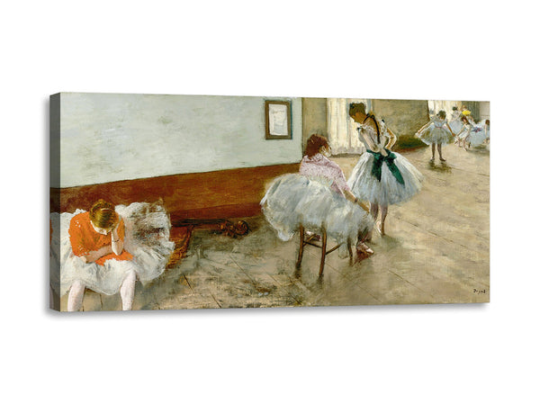 Quadro Stampa su Tela con Telaio in Legno Edgar Degas - The Dance Lesson