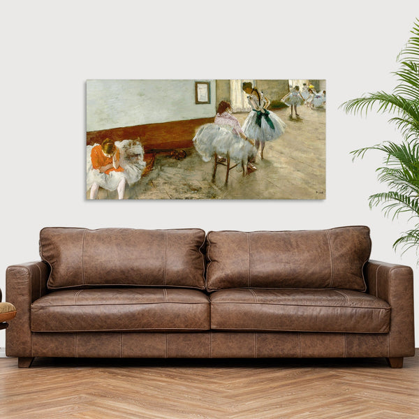 Quadro Stampa su Tela con Telaio in Legno Edgar Degas - The Dance Lesson