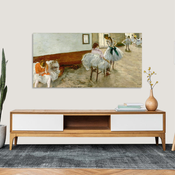 Quadro Stampa su Tela con Telaio in Legno Edgar Degas - The Dance Lesson