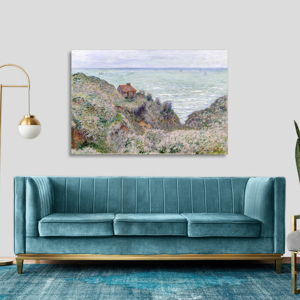 Quadro Stampa su Tela con Telaio in Legno Claude Monet - Cabin of the Customs Watch