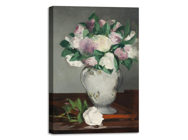 Quadro Stampa su Tela con Telaio in Legno Edouadr Manet - Peonies
