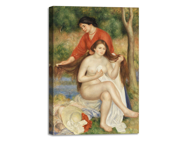 Quadro Stampa su Tela con Telaio in Legno Pierre-Auguste Renoir - Bather and Maid