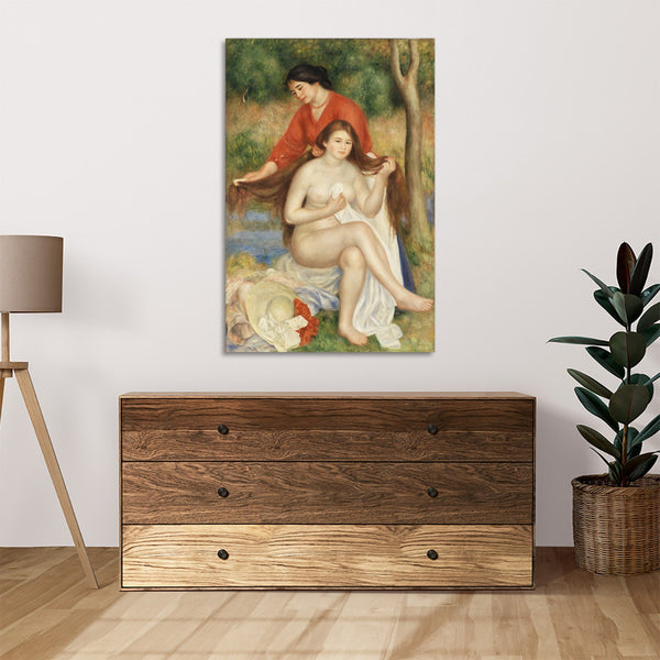 Quadro Stampa su Tela con Telaio in Legno Pierre-Auguste Renoir - Bather and Maid