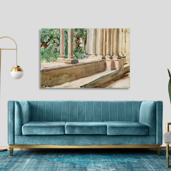 Quadro Stampa su Tela con Telaio in Legno John Singer Sargent - Tarragona Terrace and Garden