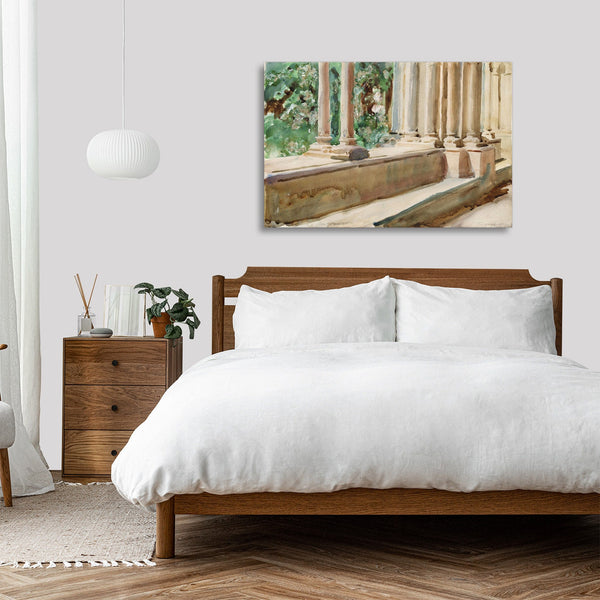Quadro Stampa su Tela con Telaio in Legno John Singer Sargent - Tarragona Terrace and Garden