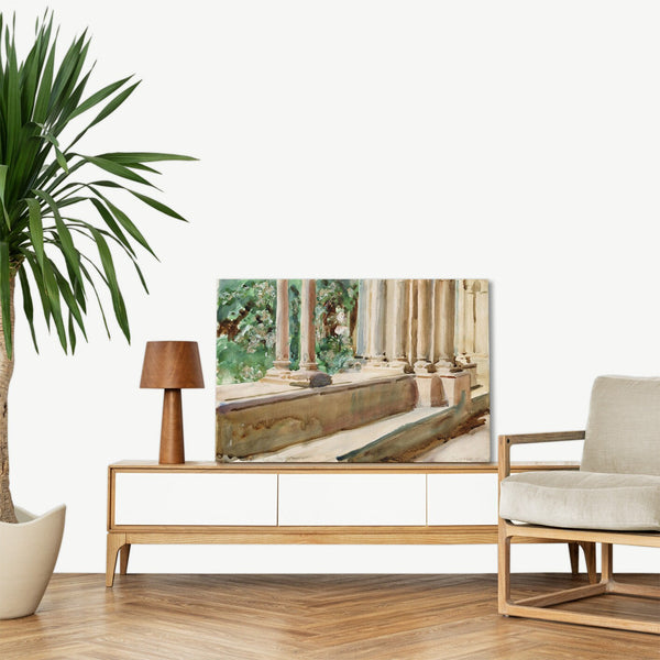 Quadro Stampa su Tela con Telaio in Legno John Singer Sargent - Tarragona Terrace and Garden