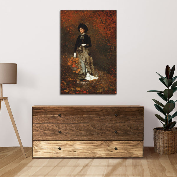 Quadro Stampa su Tela con Telaio in Legno Winslow Homer - Autumn