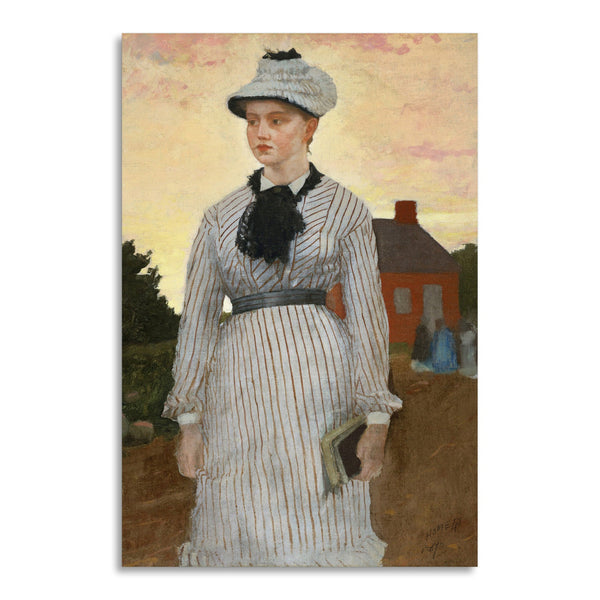 Quadro Stampa su Tela con Telaio in Legno Winslow Homer - The Red School House