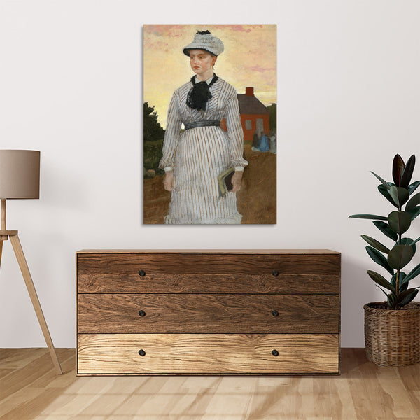 Quadro Stampa su Tela con Telaio in Legno Winslow Homer - The Red School House