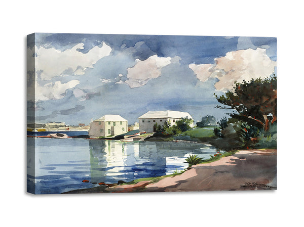 Quadro Stampa su Tela con Telaio in Legno Winslow Homer - Salt Kettle, Bermuda
