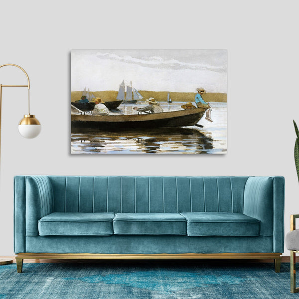 Quadro Stampa su Tela con Telaio in Legno Winslow Homer - Boys in a Dory