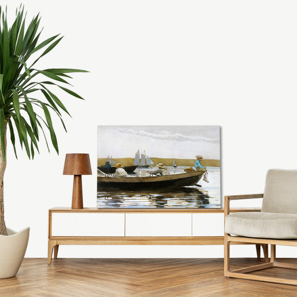 Quadro Stampa su Tela con Telaio in Legno Winslow Homer - Boys in a Dory