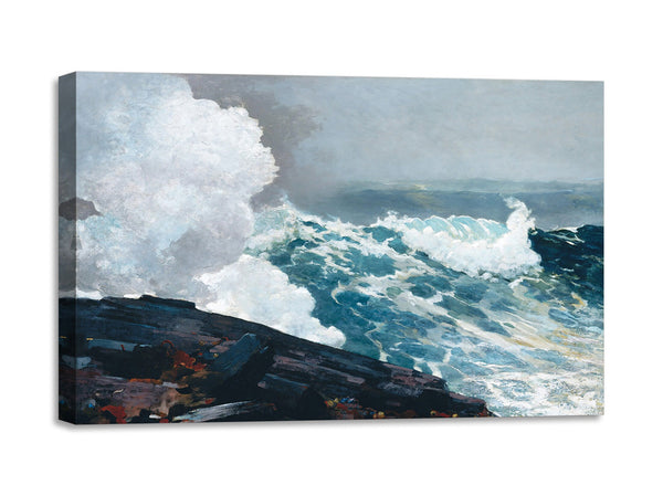 Quadro Stampa su Tela con Telaio in Legno Winslow Homer - Northeaster