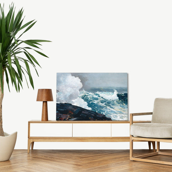Quadro Stampa su Tela con Telaio in Legno Winslow Homer - Northeaster