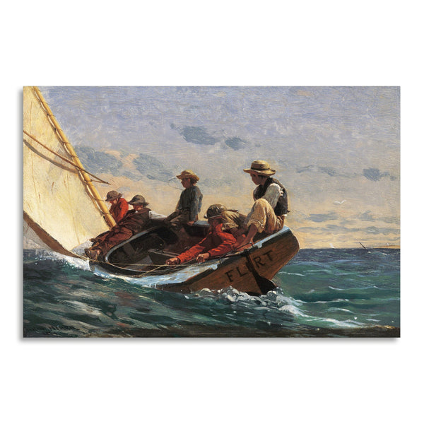 Quadro Stampa su Tela con Telaio in Legno Winslow Homer - Breezing Up, A Fair Wind