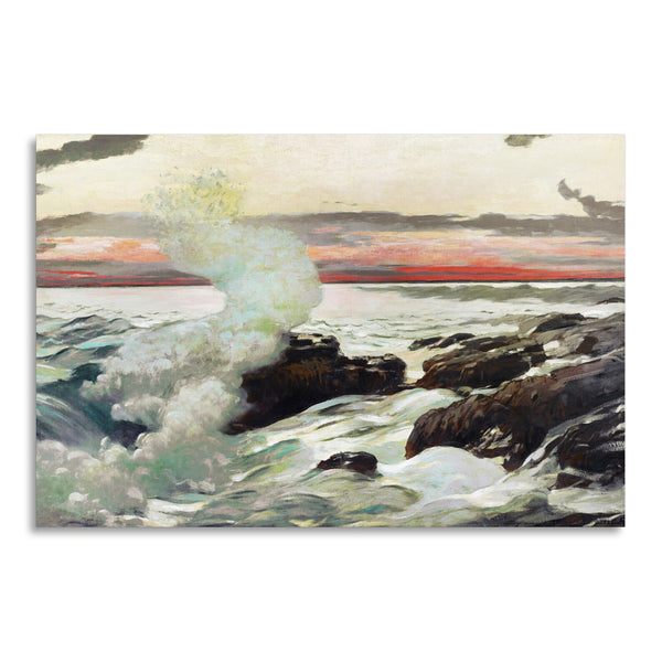 Quadro Stampa su Tela con Telaio in Legno Winslow Homer - West Point, Prout’s Neck