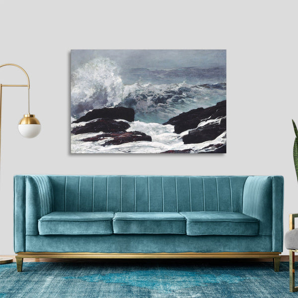 Quadro Stampa su Tela con Telaio in Legno Winslow Homer - Northeaster