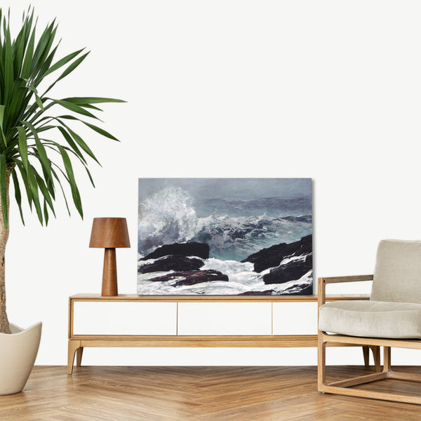 Quadro Stampa su Tela con Telaio in Legno Winslow Homer - Northeaster