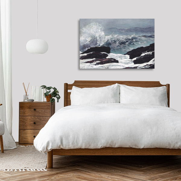 Quadro Stampa su Tela con Telaio in Legno Winslow Homer - Northeaster