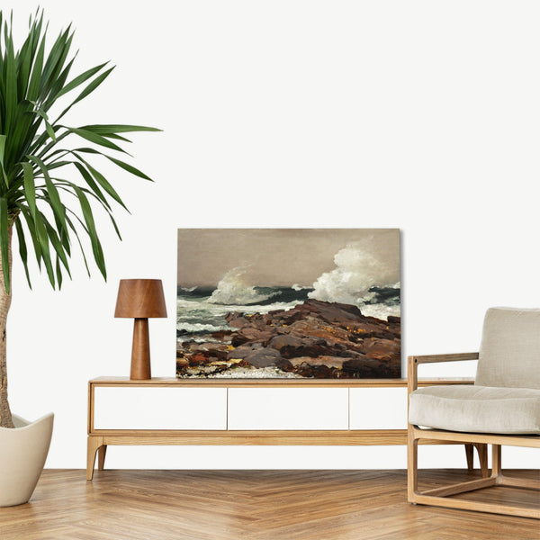 Quadro Stampa su Tela con Telaio in Legno Winslow Homer - Eastern Point