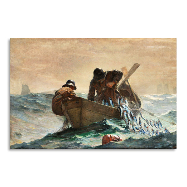 Quadro Stampa su Tela con Telaio in Legno Winslow Homer - The Herring Net