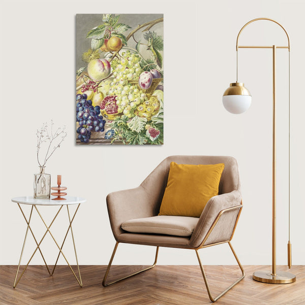 Quadro Stampa su Tela con Telaio in Legno Cornelis Ploos van Amstel - Fruitstuk