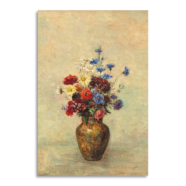 Quadro Stampa su Tela con Telaio in Legno Odilon Redon - Flowers in a Vase