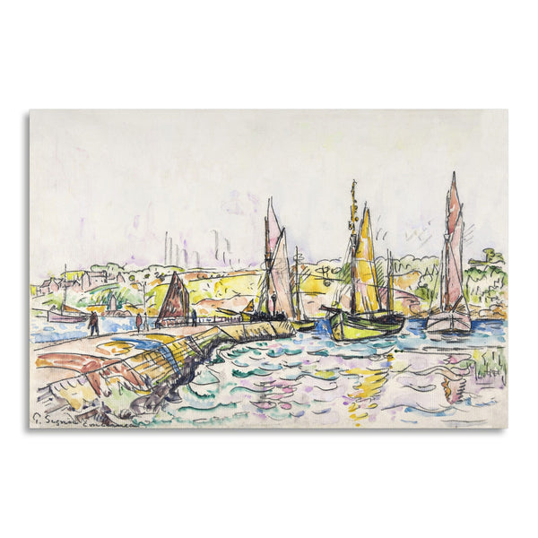 Quadro Stampa su Tela con Telaio in Legno Paul Signac - Concarneau
