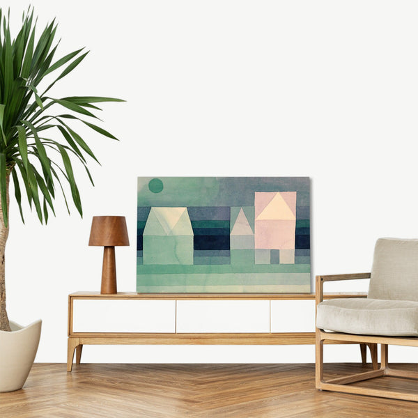 Quadro Stampa su Tela con Telaio in Legno Paul Klee - Three houses