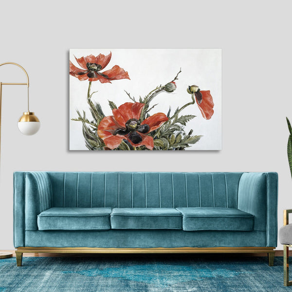 Quadro Stampa su Tela con Telaio in Legno Charles Demuth - Red Poppies