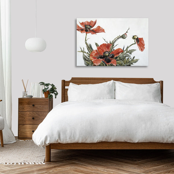 Quadro Stampa su Tela con Telaio in Legno Charles Demuth - Red Poppies