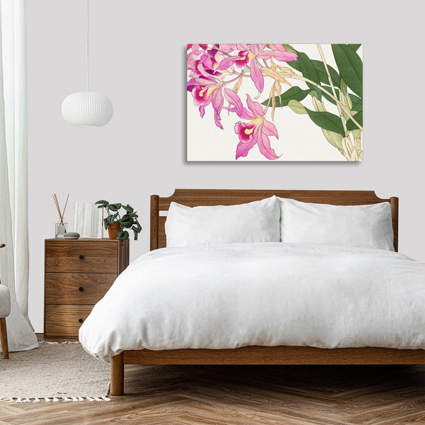 Quadro Stampa su Tela con Telaio in Legno Seiyo Soka Zufu - Vintage laelia flower
