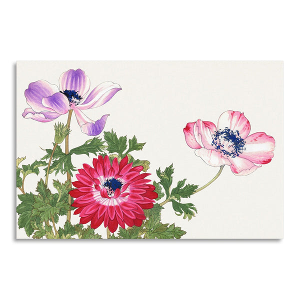 Quadro Stampa su Tela con Telaio in Legno Seiyo Soka Zufu - Poppy flower