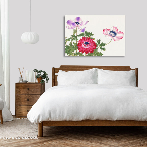 Quadro Stampa su Tela con Telaio in Legno Seiyo Soka Zufu - Poppy flower