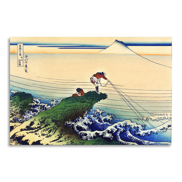 Quadro Stampa su Tela con Telaio in Legno Katsushika Hokusai - Koshu Kajikazawa