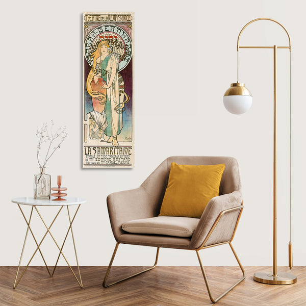 Quadro Stampa su Tela con Telaio in Legno Alphonse Mucha - La Samaritaine