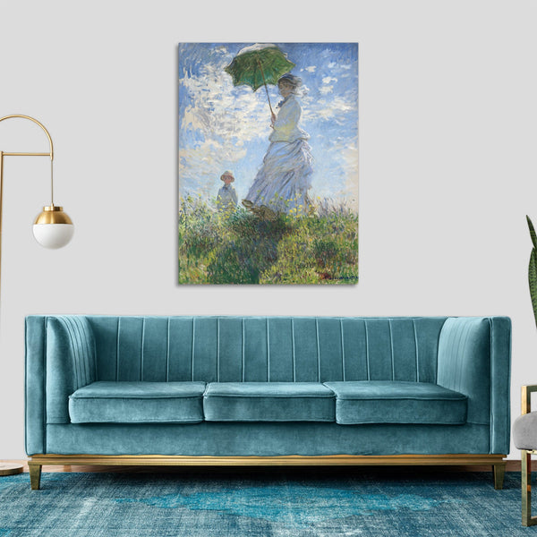Quadro Stampa su Tela con Telaio in Legno Claude Monet - Madame Monet and Her Son