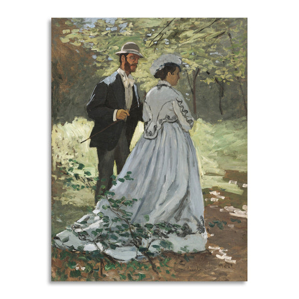 Quadro Stampa su Tela con Telaio in Legno Claude Monet - Bazille and Camille