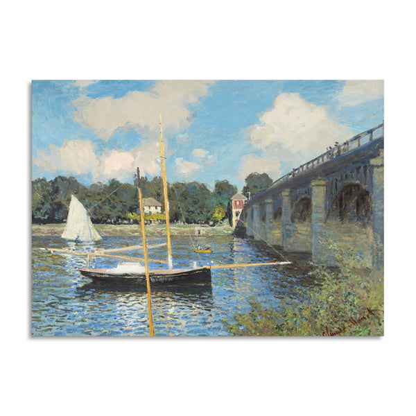 Quadro Stampa su Tela con Telaio in Legno Claude Monet - The Bridge at Argenteuil