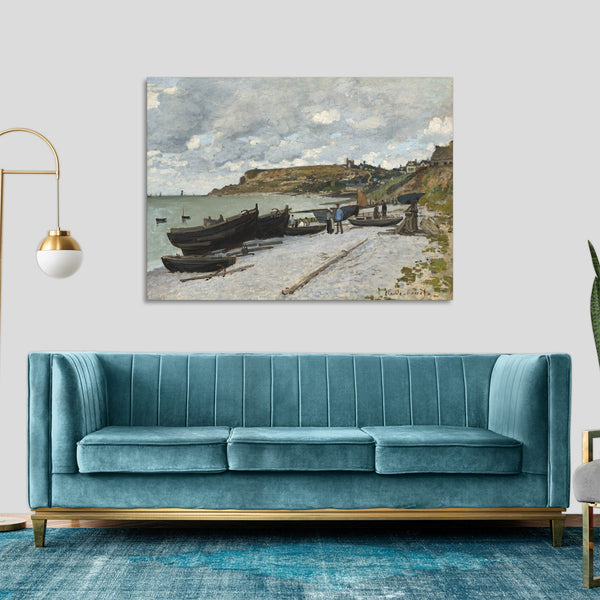 Quadro Stampa su Tela con Telaio in Legno Claude Monet - Sainte-Adresse
