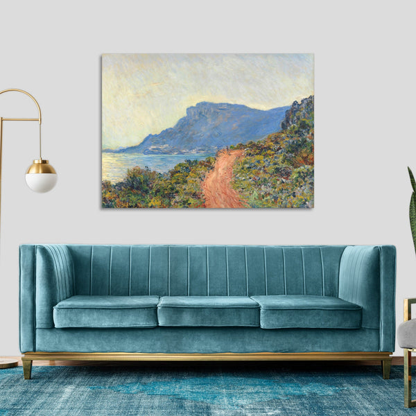 Quadro Stampa su Tela con Telaio in Legno Claude Monet - The Corniche near Monaco