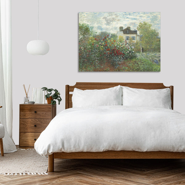 Quadro Stampa su Tela con Telaio in Legno Claude Monet - The Artist’s Garden in Argenteuil