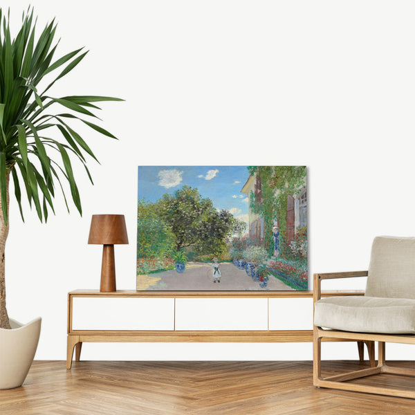 Quadro Stampa su Tela con Telaio in Legno Claude Monet - The Artist’s House at Argenteuil