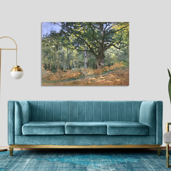 Quadro Stampa su Tela con Telaio in Legno Claude Monet - The Bodmer Oak, Fontainebleau Forest