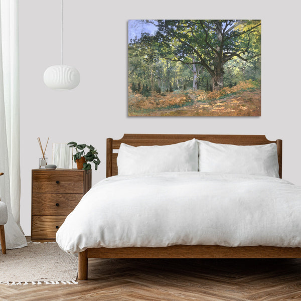 Quadro Stampa su Tela con Telaio in Legno Claude Monet - The Bodmer Oak, Fontainebleau Forest