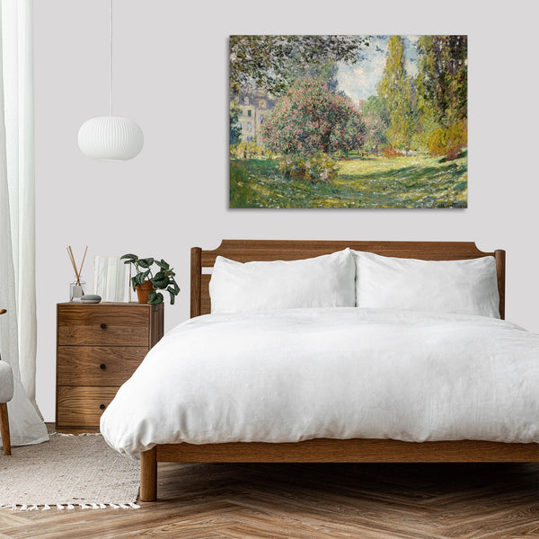 Quadro Stampa su Tela con Telaio in Legno Claude Monet - Landscape: The Parc Monceau