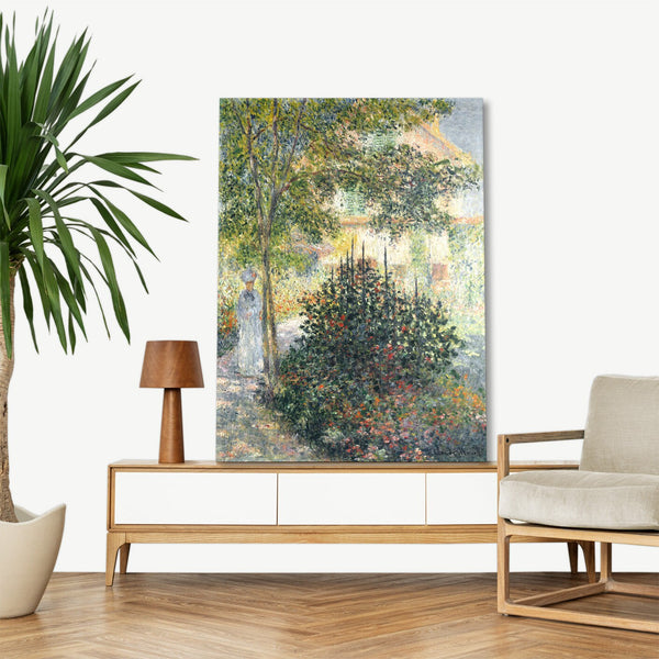 Quadro Stampa su Tela con Telaio in Legno Claude Monet - the Garden at Argenteuil