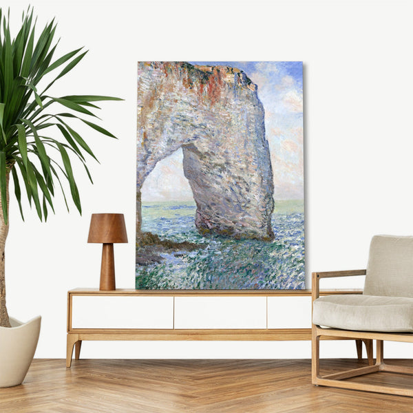 Quadro Stampa su Tela con Telaio in Legno Claude Monet - The Manneporte near Étretat