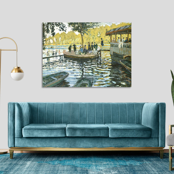Quadro Stampa su Tela con Telaio in Legno Claude Monet - La Grenouillère
